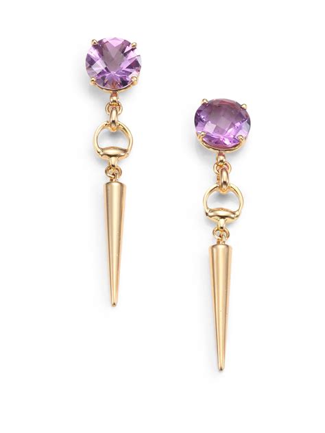 gucci 18k amethyst earrings.